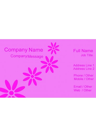 Pink Flower Business Card